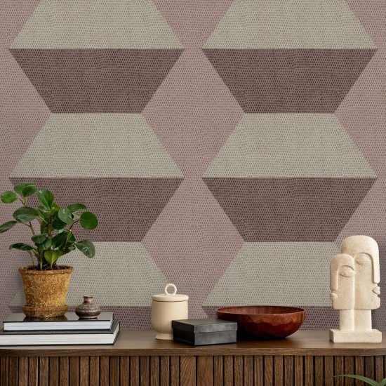 Infinity Blocks Pale Strawberry Wallpaper