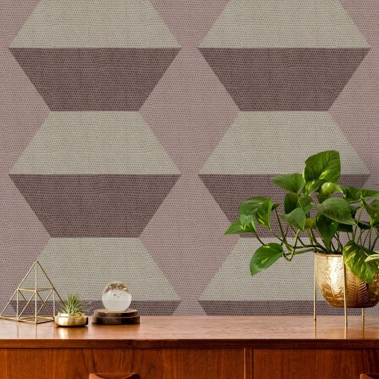 Infinity Blocks Pale Strawberry Wallpaper