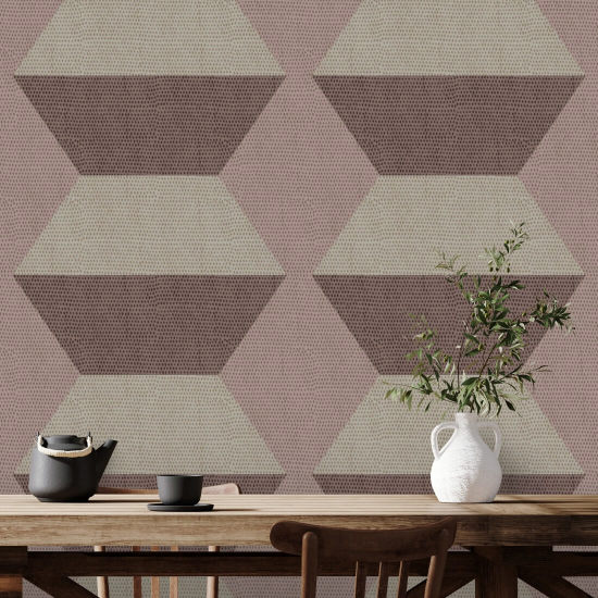 Infinity Blocks Pale Strawberry Wallpaper