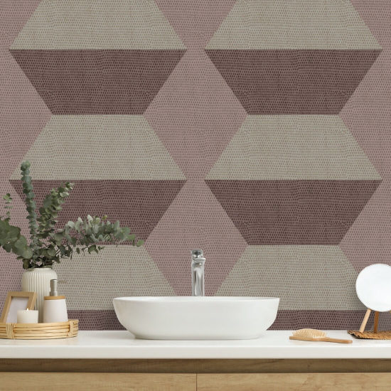 Infinity Blocks Pale Strawberry Wallpaper