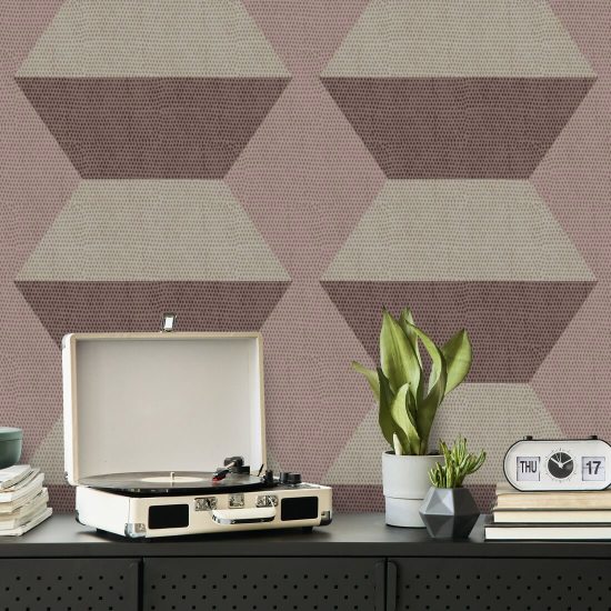 Infinity Blocks Pale Strawberry Wallpaper