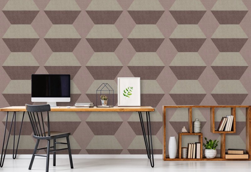 Infinity Blocks Pale Strawberry Wallpaper