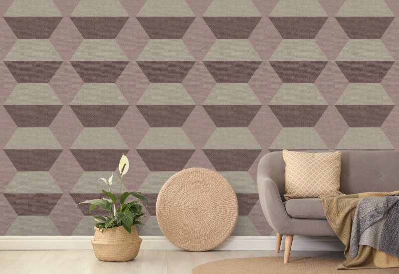 Infinity Blocks Pale Strawberry Wallpaper