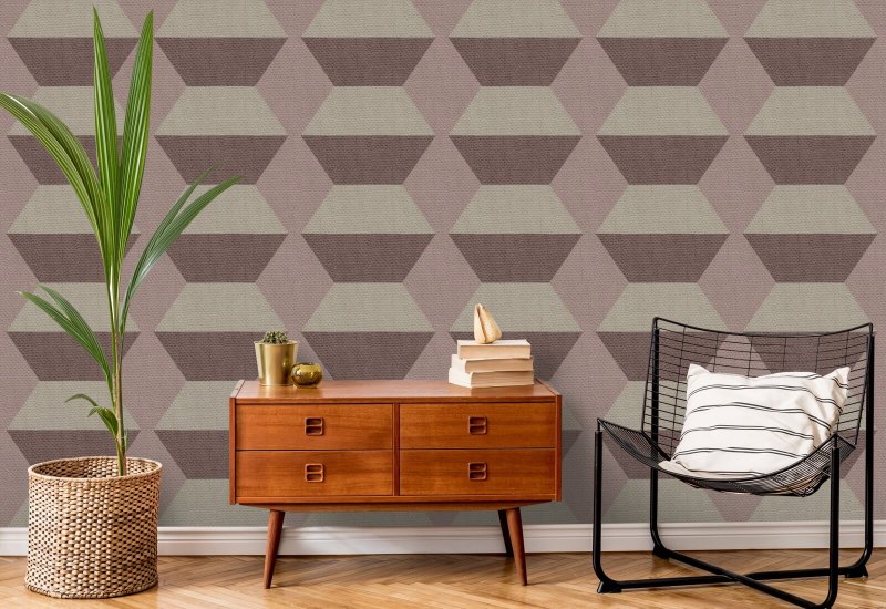 Infinity Blocks Pale Strawberry Wallpaper