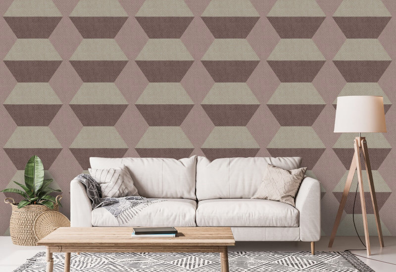 Infinity Blocks Pale Strawberry Wallpaper