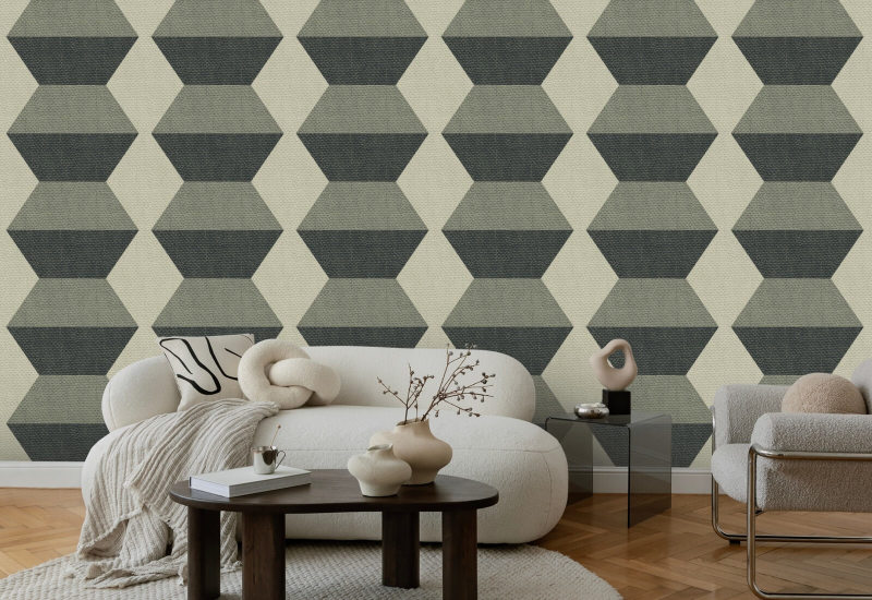 Infinity Blocks Sage Green Wallpaper