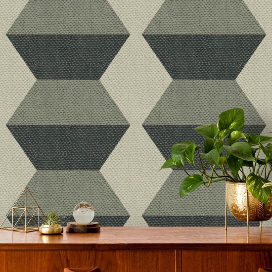 Infinity Blocks Sage Green Wallpaper