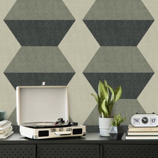 Infinity Blocks Sage Green Wallpaper