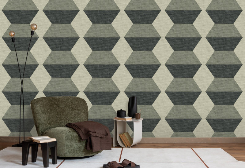 Infinity Blocks Sage Green Wallpaper