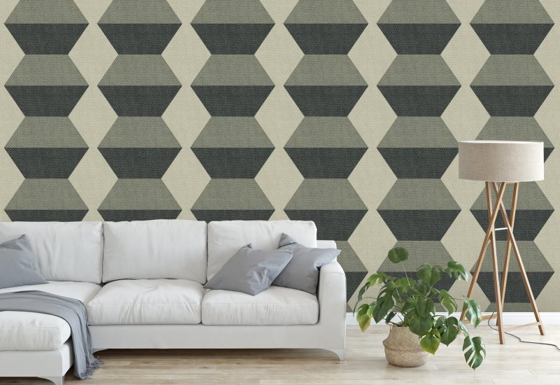 Infinity Blocks Sage Green Wallpaper