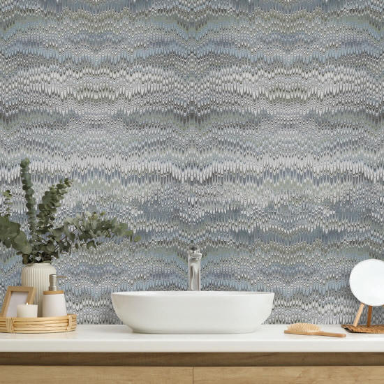 Stonewashed Ashen Blue Wallpaper