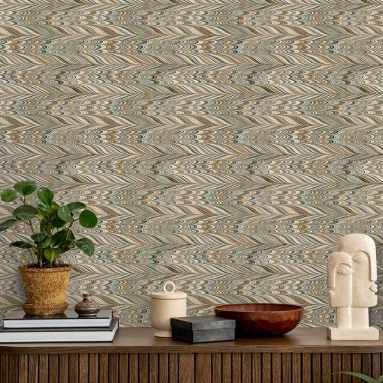 Schutblad Champagnebeige behang