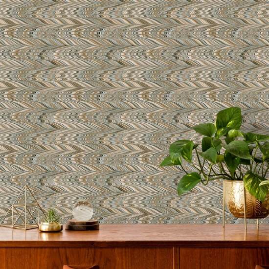 Schutblad Champagnebeige behang