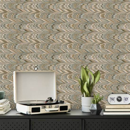 Schutblad Champagnebeige behang