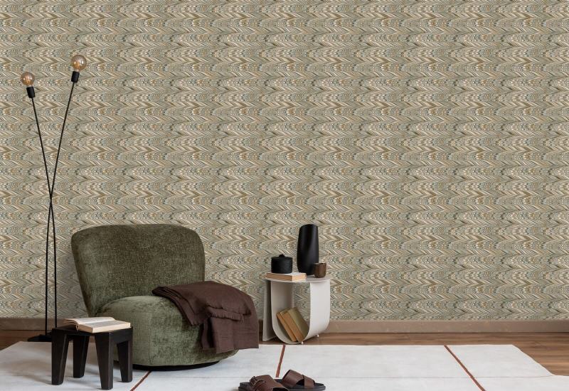 Schutblad Champagnebeige behang