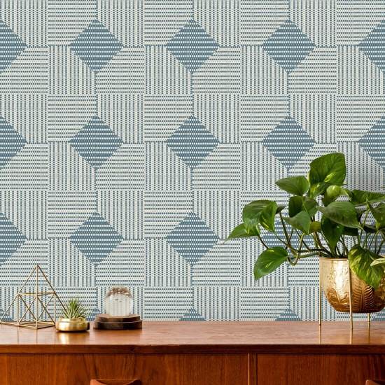 Corbeille tissée Papier peint Early Morning Blue