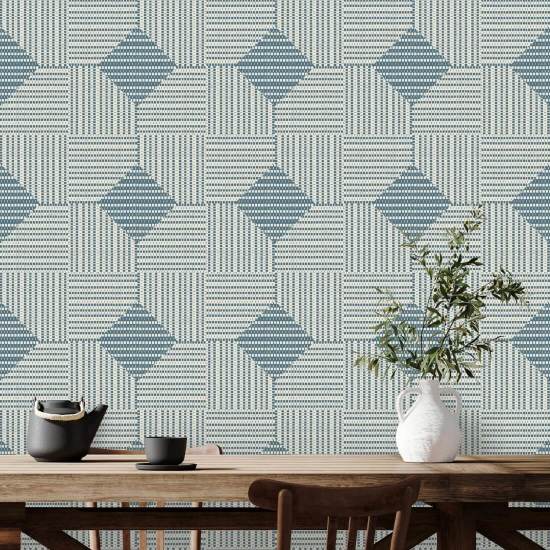 Geweven mand Blauwe Early Morning Wallpaper