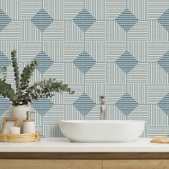 Woven Basket Early Morning Blue Wallpaper