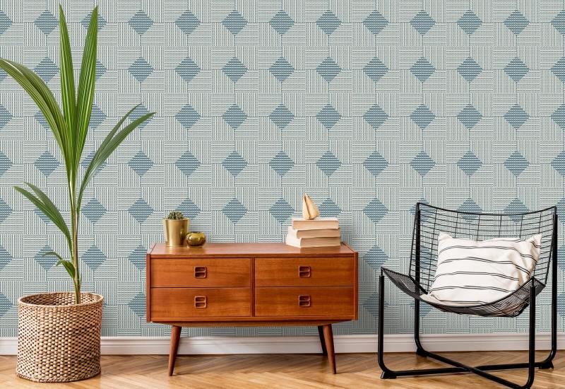 Cesta tecida Papel de parede azul de manhã cedo