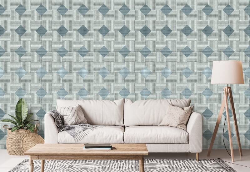 Corbeille tissée Papier peint Early Morning Blue