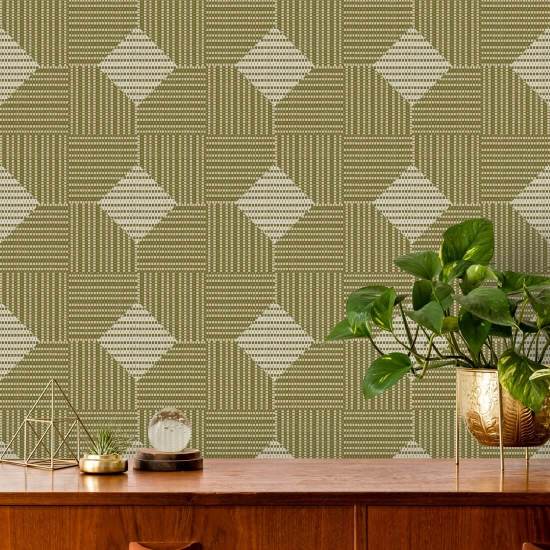 Woven Basket Sage Wallpaper