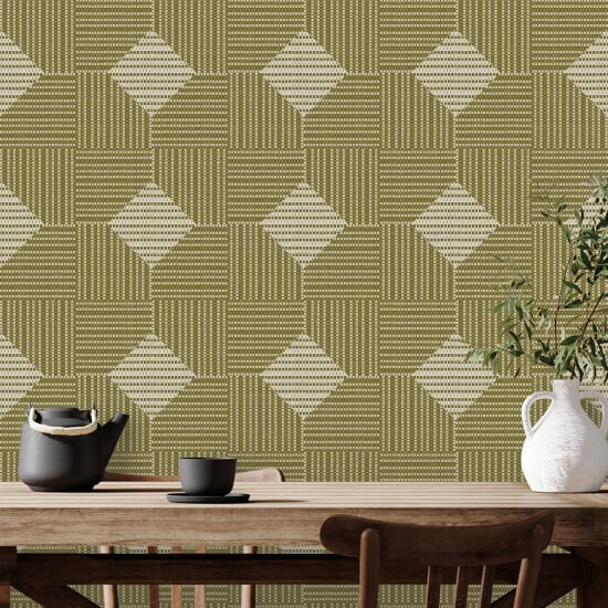 Woven Basket Sage Wallpaper