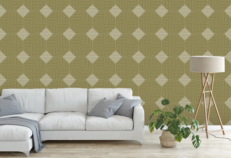 Woven Basket Sage Wallpaper