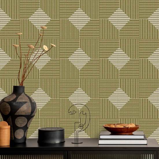 Woven Basket Sage Wallpaper