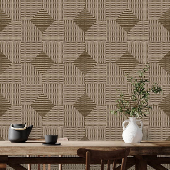 Woven Basket Ashen Walnut Wallpaper