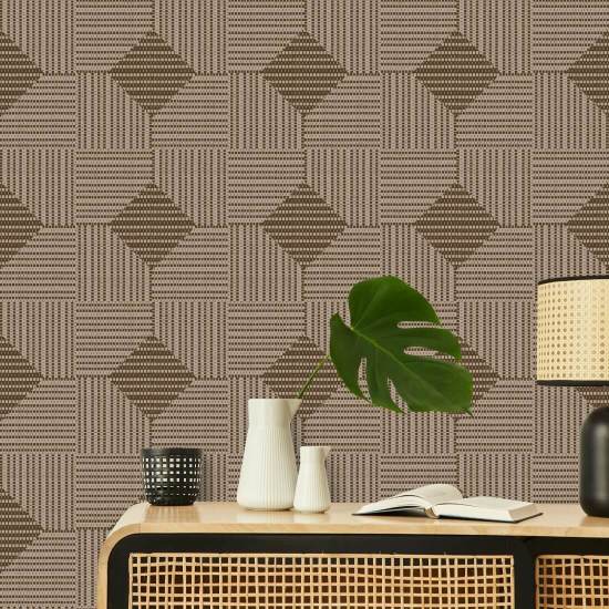 Geweven mand Ashen Walnut Wallpaper