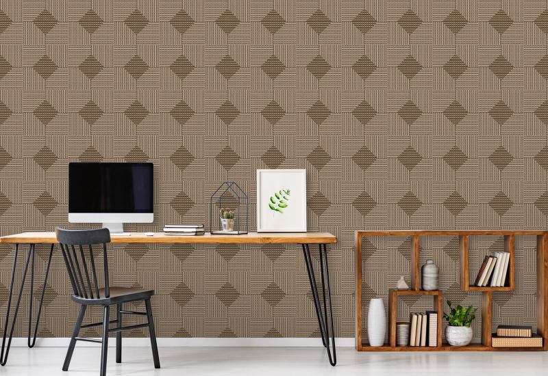Woven Basket Ashen Walnut Wallpaper