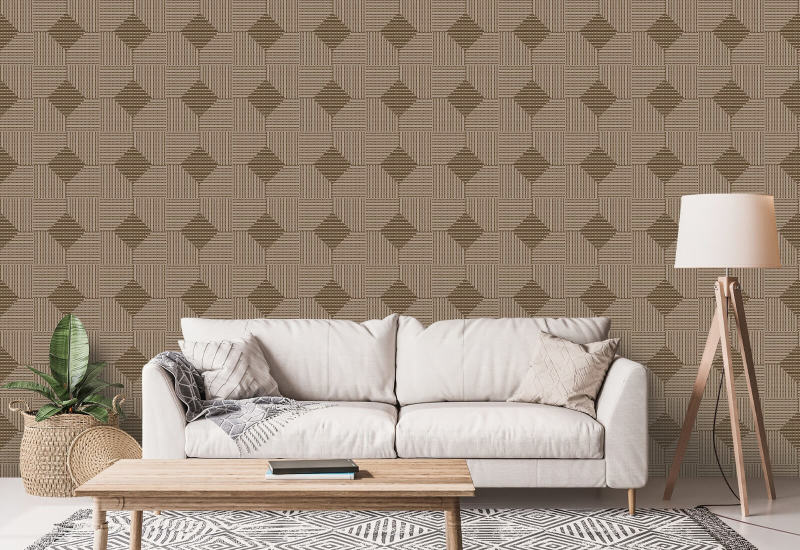 Geweven mand Ashen Walnut Wallpaper