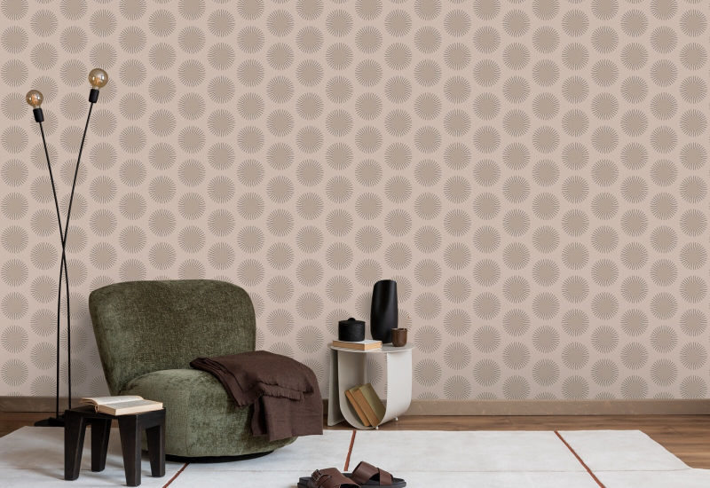 Sunburst Ceramic Pink Wallpaper