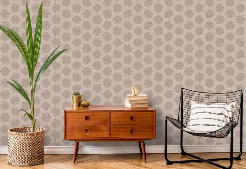 Sunburst Ceramic Pink Wallpaper