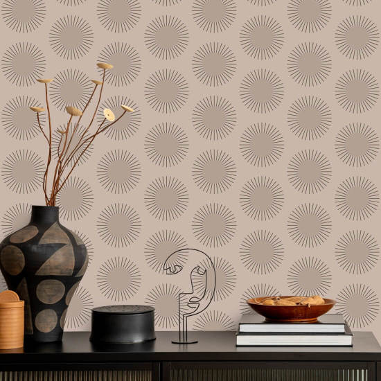 Sunburst Ceramic Pink Wallpaper