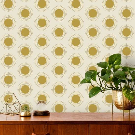 Sunburst Harvest Gold Wallpaper