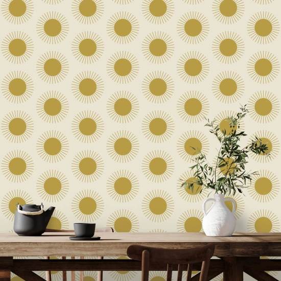 Sunburst Harvest Gold Wallpaper