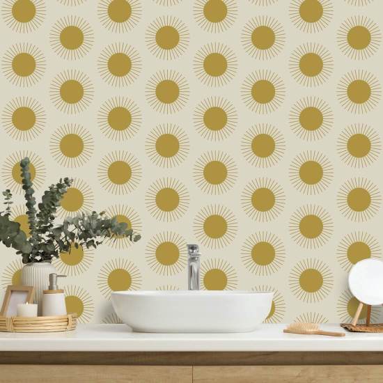 Sunburst Harvest Gold Wallpaper
