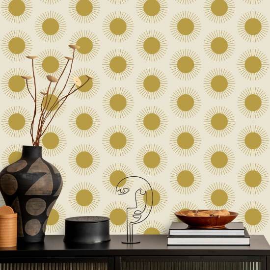 Sunburst Harvest Gold Wallpaper