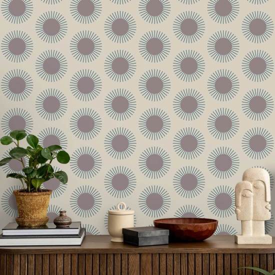 Sunburst Plum Wallpaper