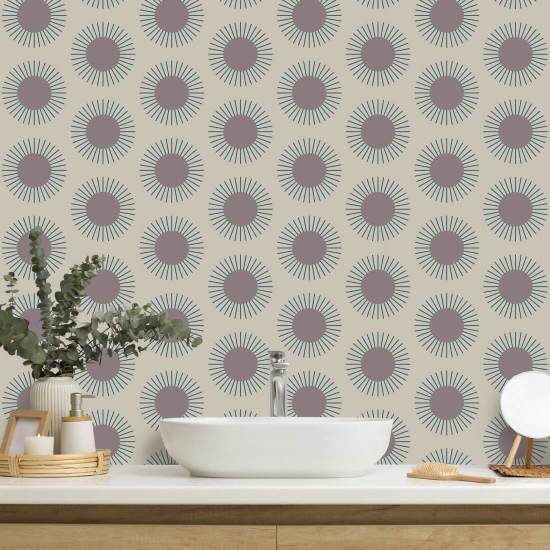 Sunburst Plum Wallpaper