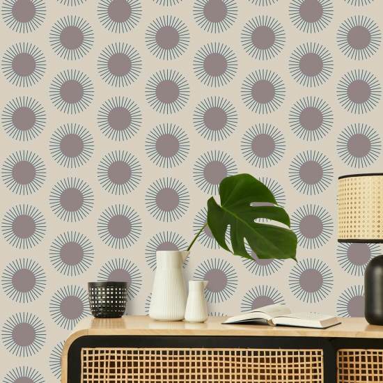 Sunburst Plum Wallpaper
