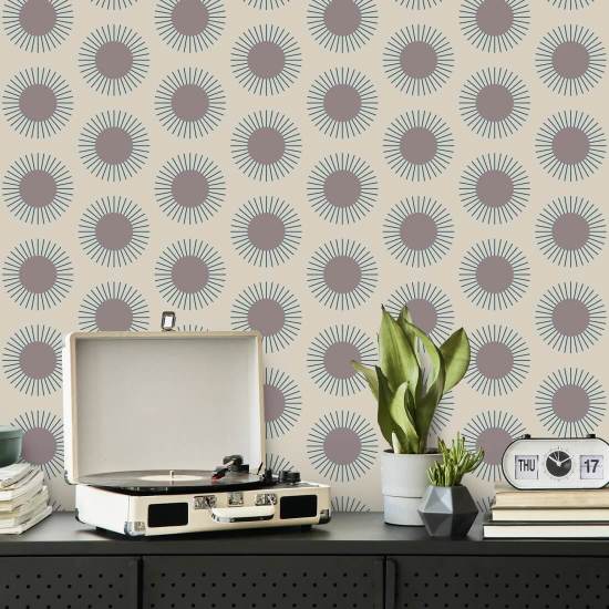 Sunburst Plum Wallpaper