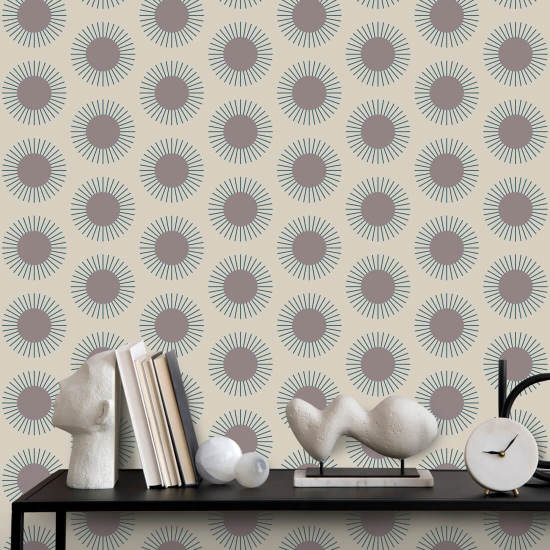 Sunburst Plum Wallpaper