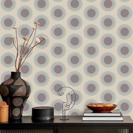 Sunburst Plum Wallpaper