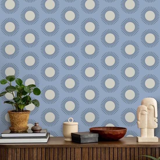 Explosão de sol Papel de parede azul celeste