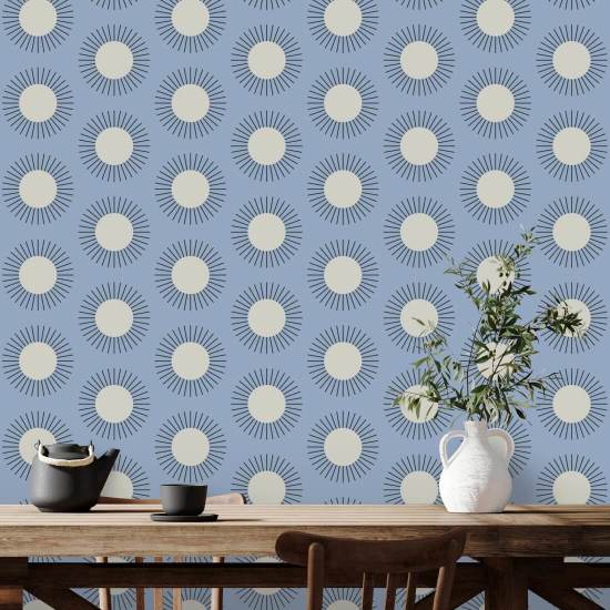Sunburst Hemelsblauw behang