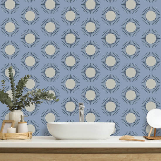 Sunburst Sky Blue Wallpaper