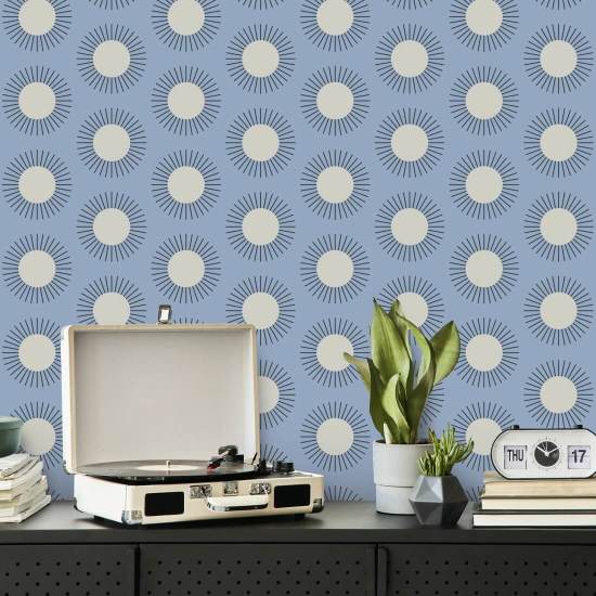 Sunburst Sky Blue Wallpaper