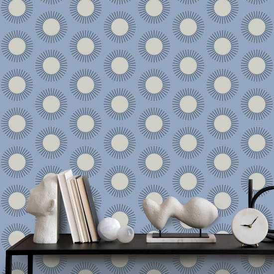 Sunburst Sky Blue Wallpaper